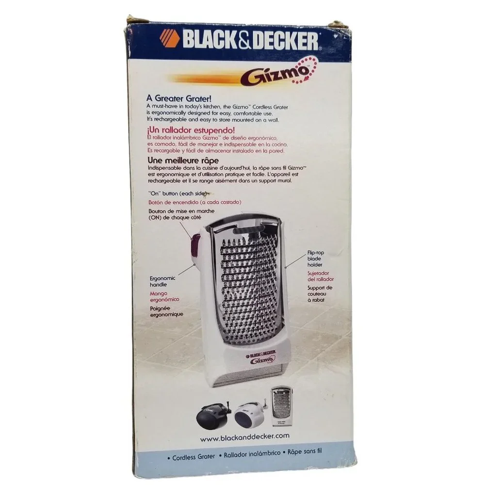 Black Decker Gizmo Automatic Grater GG100 White Cordless